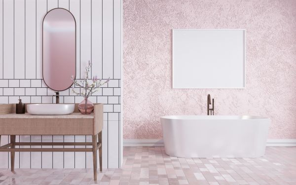 Bathroom Wallpaper Placement