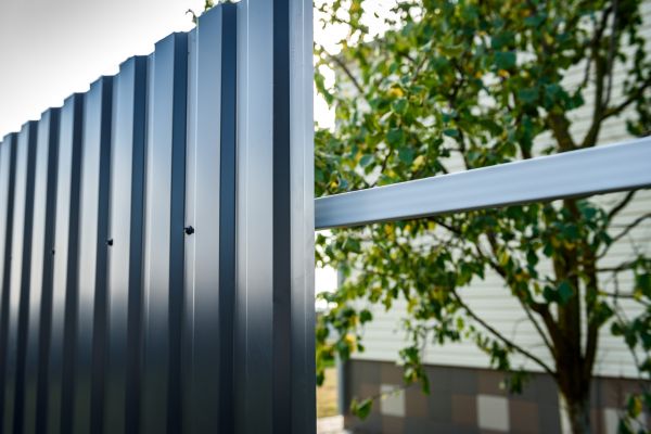 Corrugated Steel Fence Install